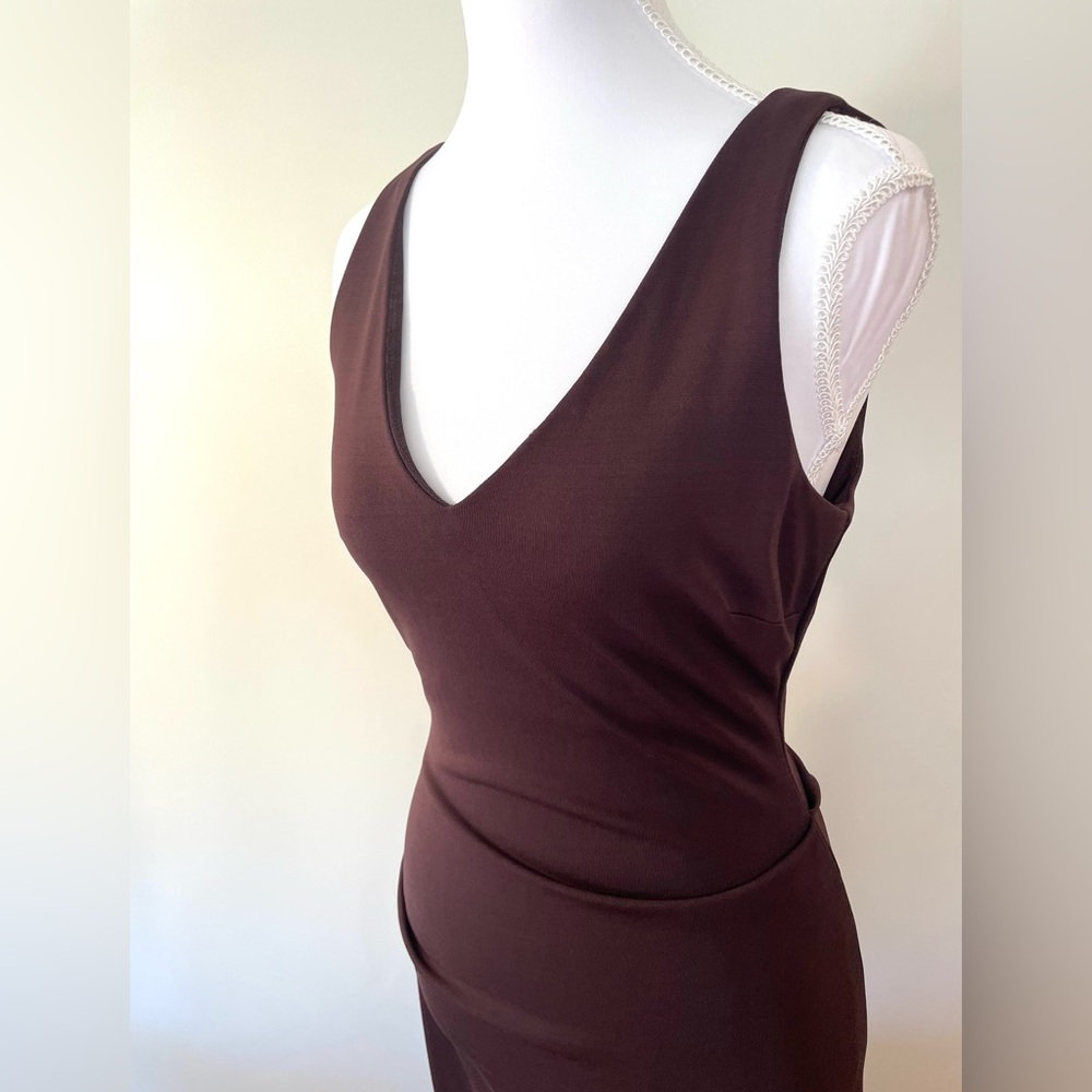 Chic Sleeveless Brown Midi‎ Dress - Picture 2 of 6